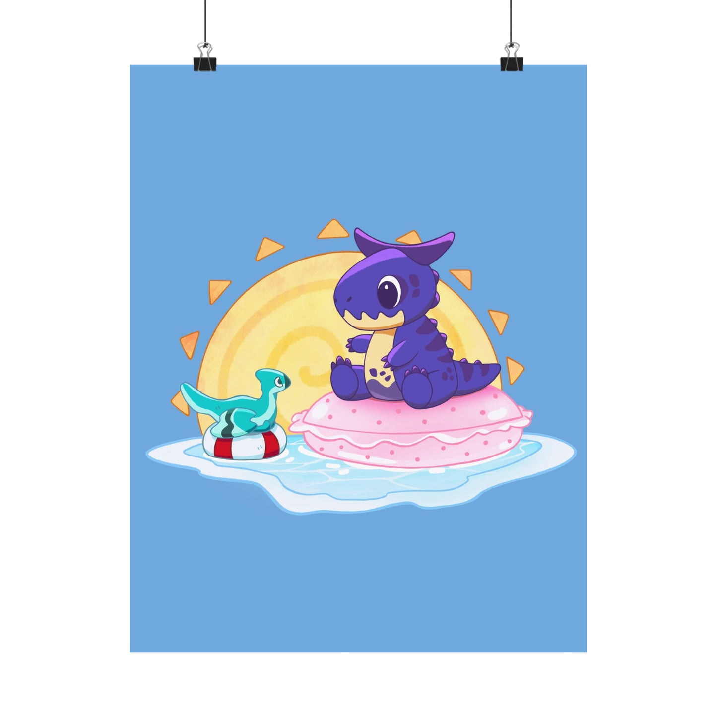 Limited Edition Carnotaurus with Archaeopteryx Sidekick Plushie Concept Art - Matte Poster