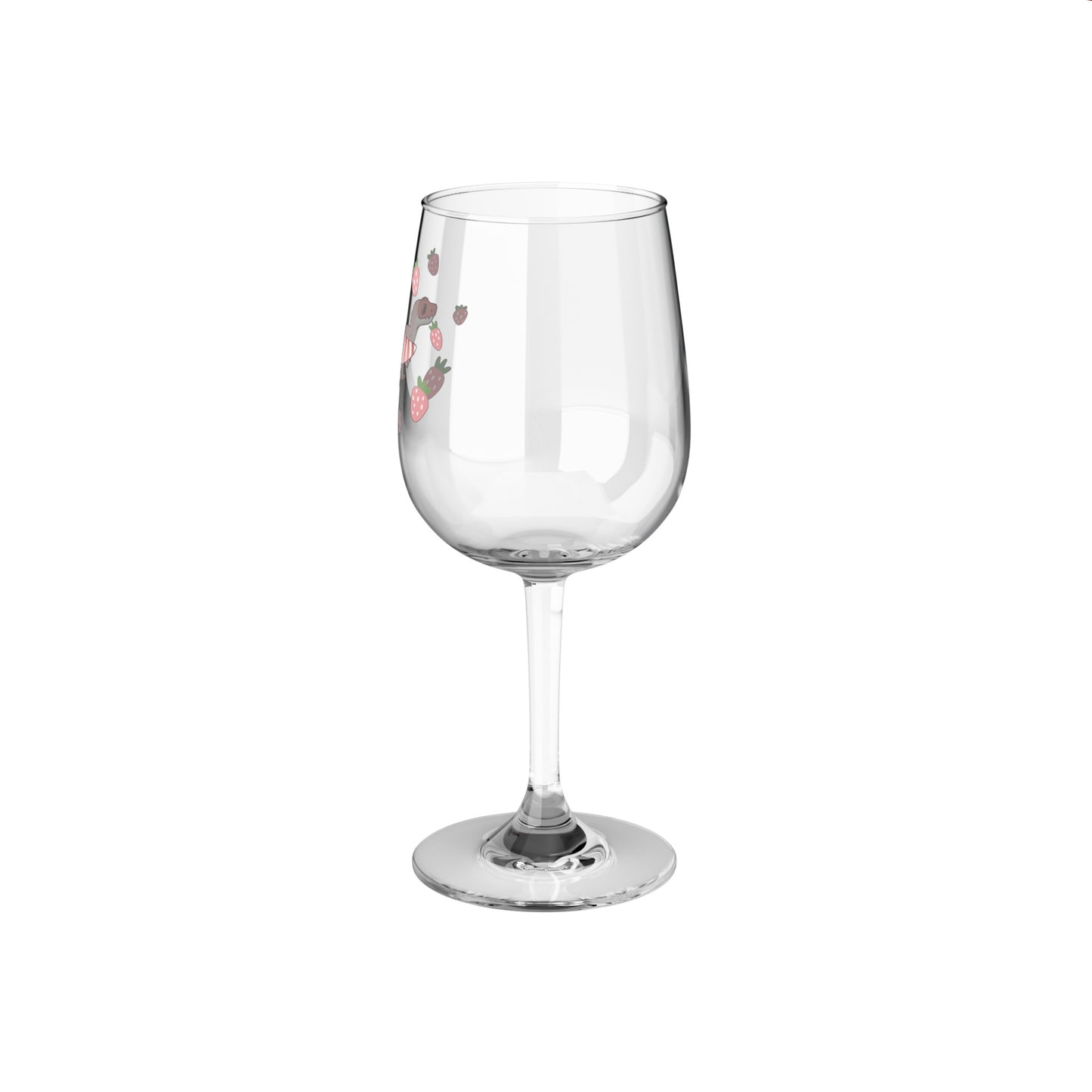 Strawberry Dinos - Wine Glass