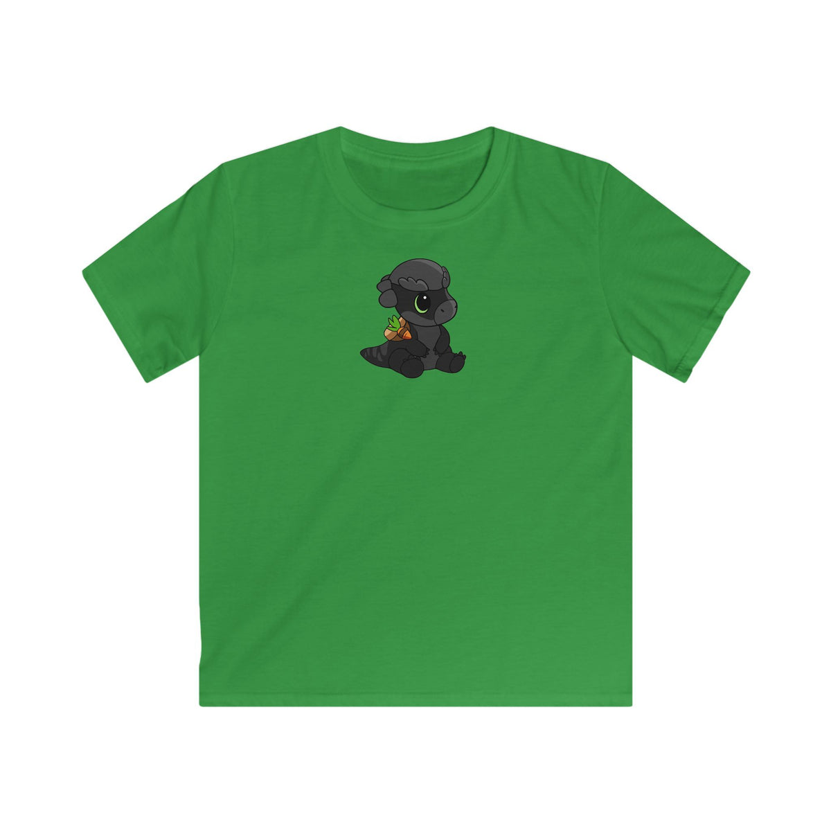 Limited Edition Bonk the Melanistic Pachycephalosaurus Plushie Art - Kids Tee