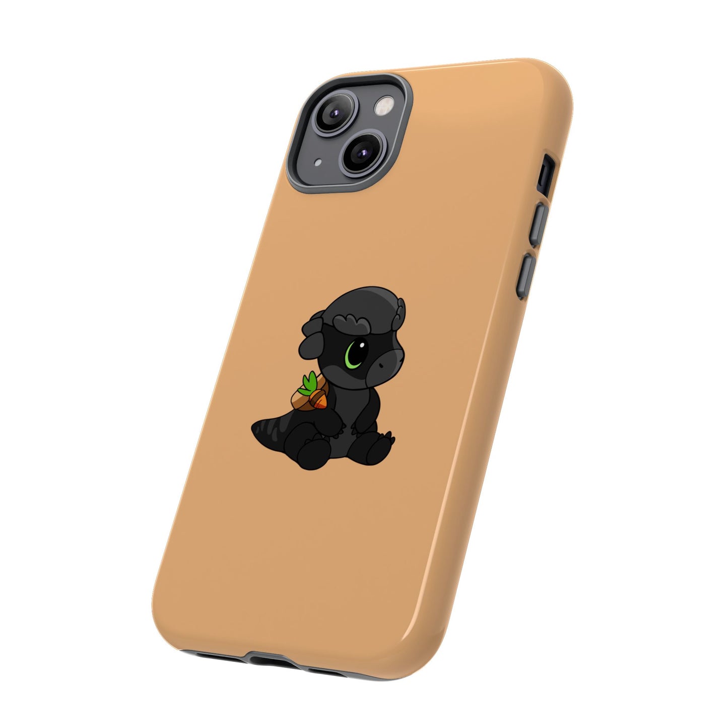 Limited Edition Bonk the Melanistic Pachycephalosaurus Plushie Art - Phone Case