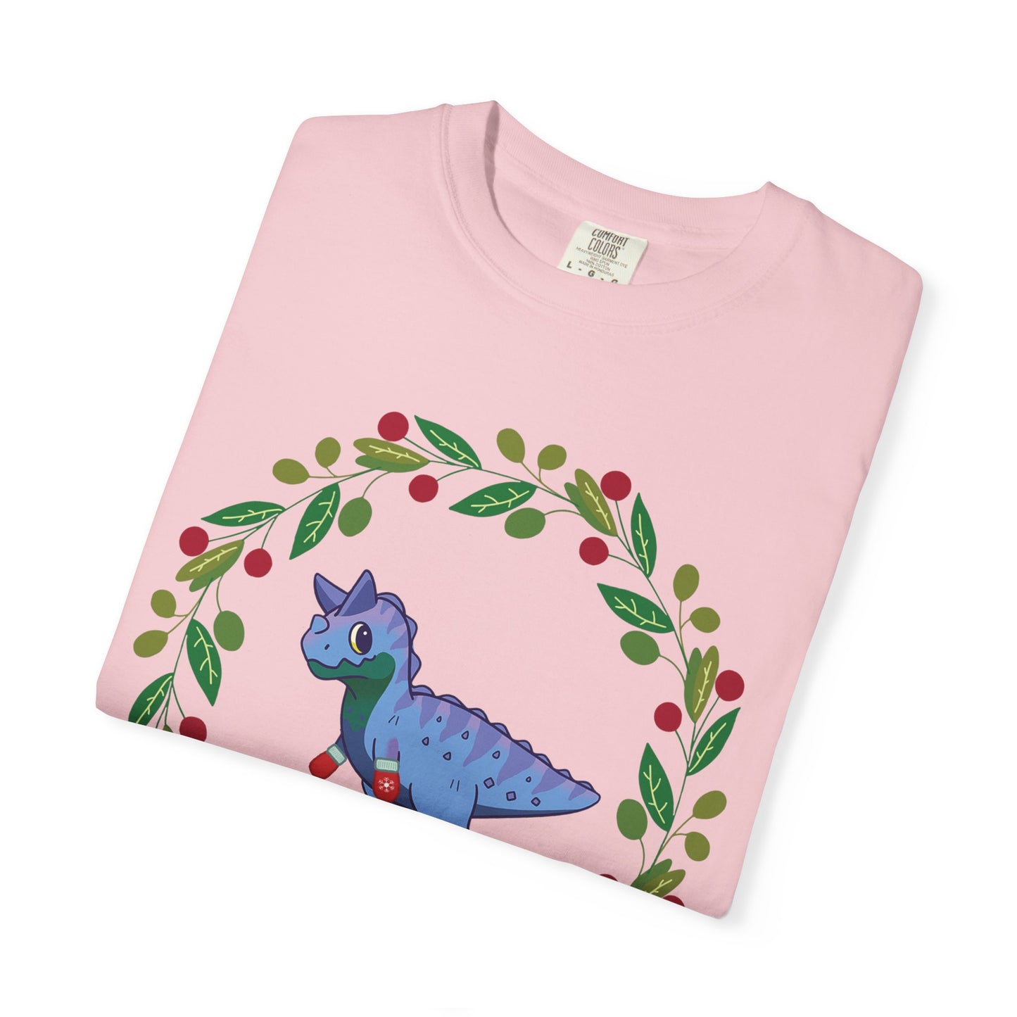 MLM Pride Holiday Carnotaurus T-Shirt - Festive Wreath Edition