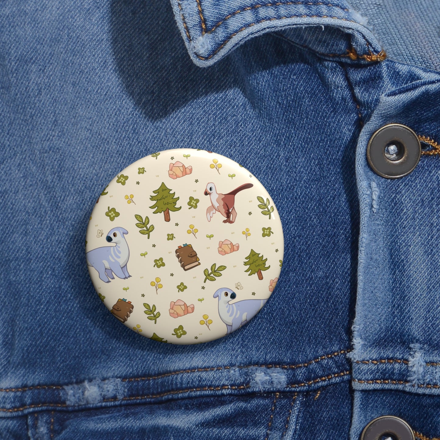 Pin Button - Roaming Rancher in Tamablume Cream