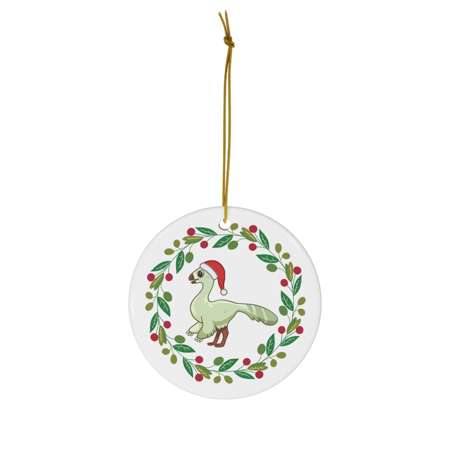 Holiday Gallimimus - Ceramic Ornament