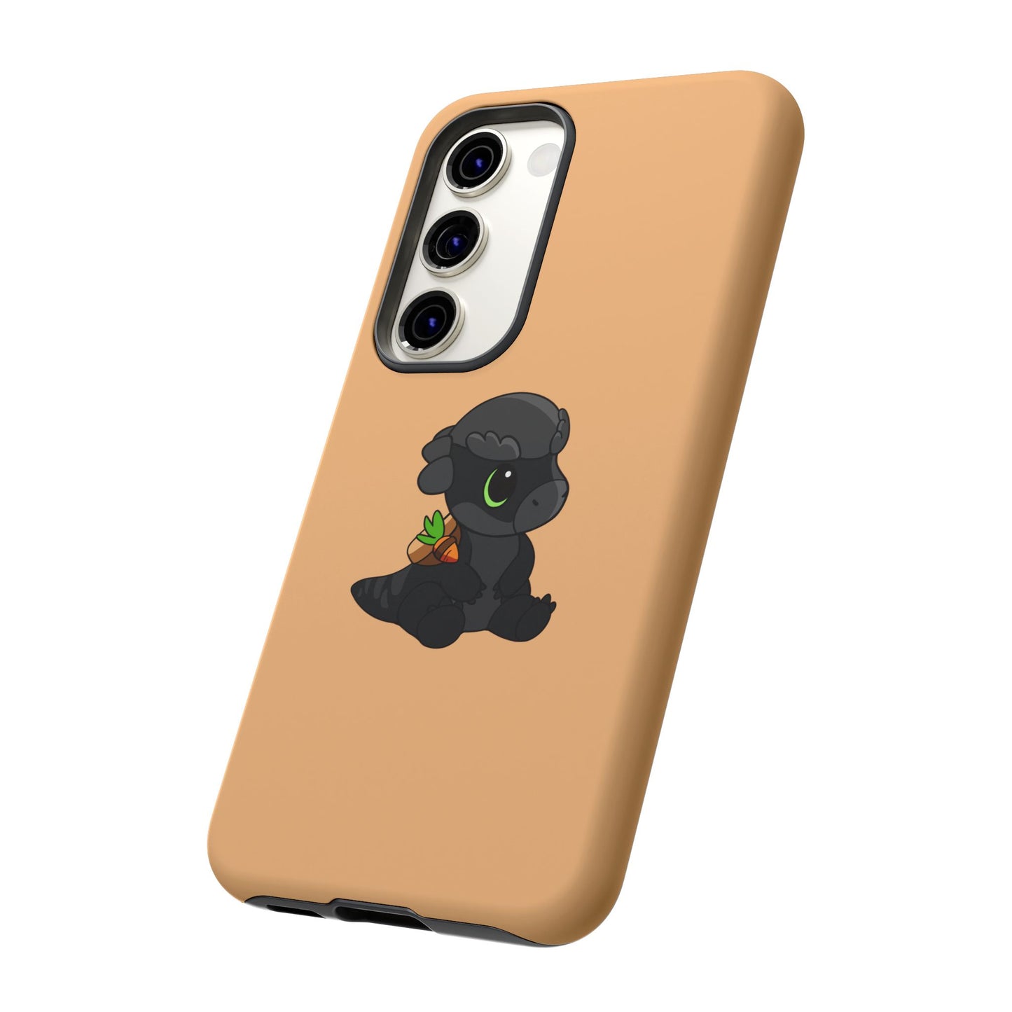 Limited Edition Bonk the Melanistic Pachycephalosaurus Plushie Art - Phone Case