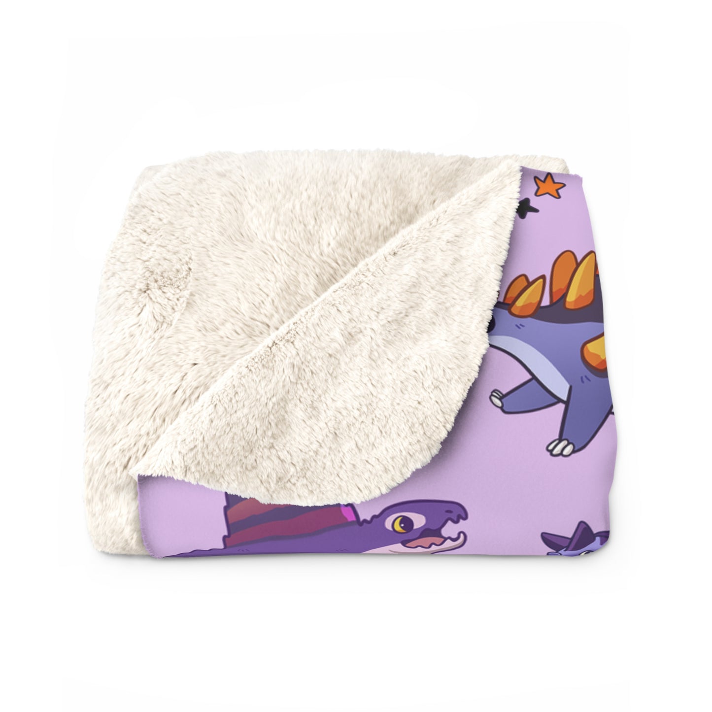 Halloween Dinos - Purple Sherpa Fleece Blanket