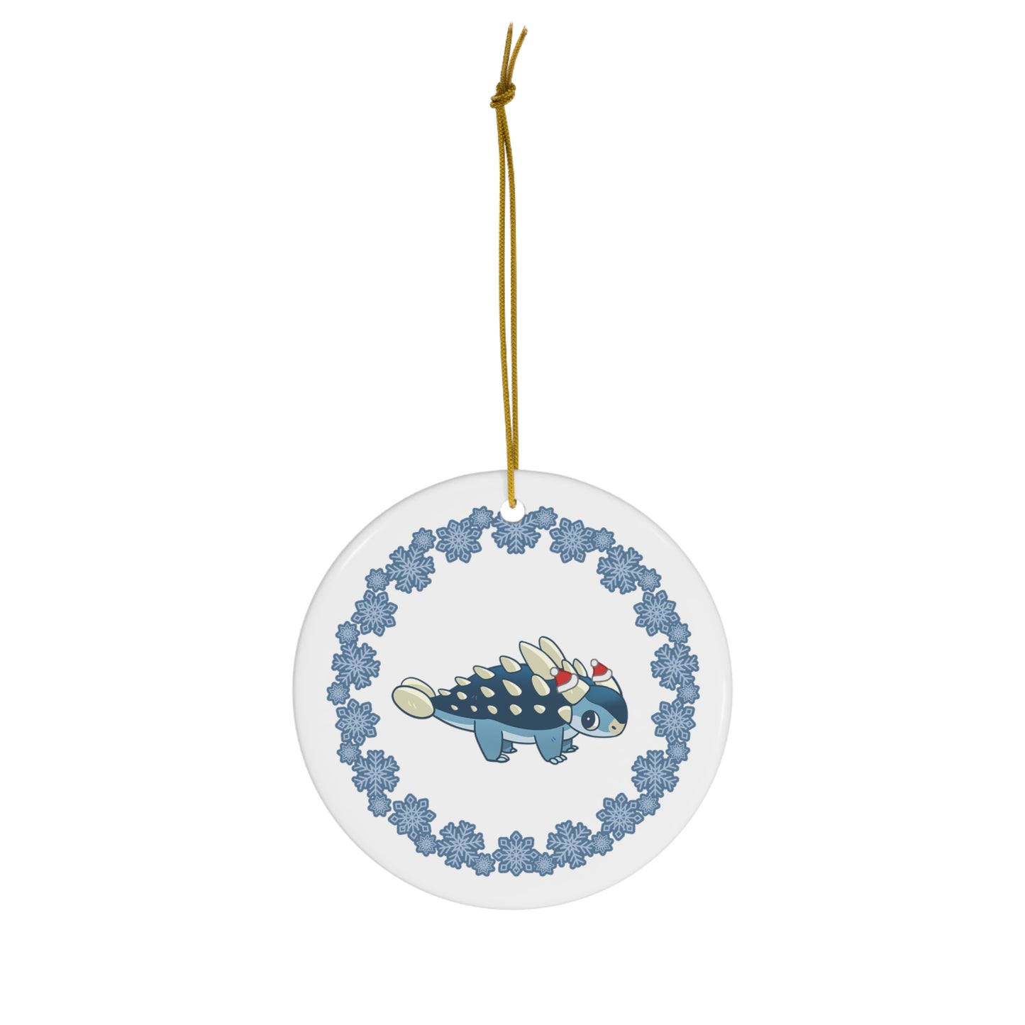 Holiday Euoplocephalus - Ceramic Ornament - Snowflake Edition