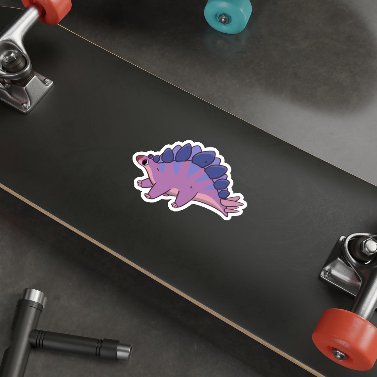 Bisexual Pride Stegosaurus Sticker - Die-Cut Stickers