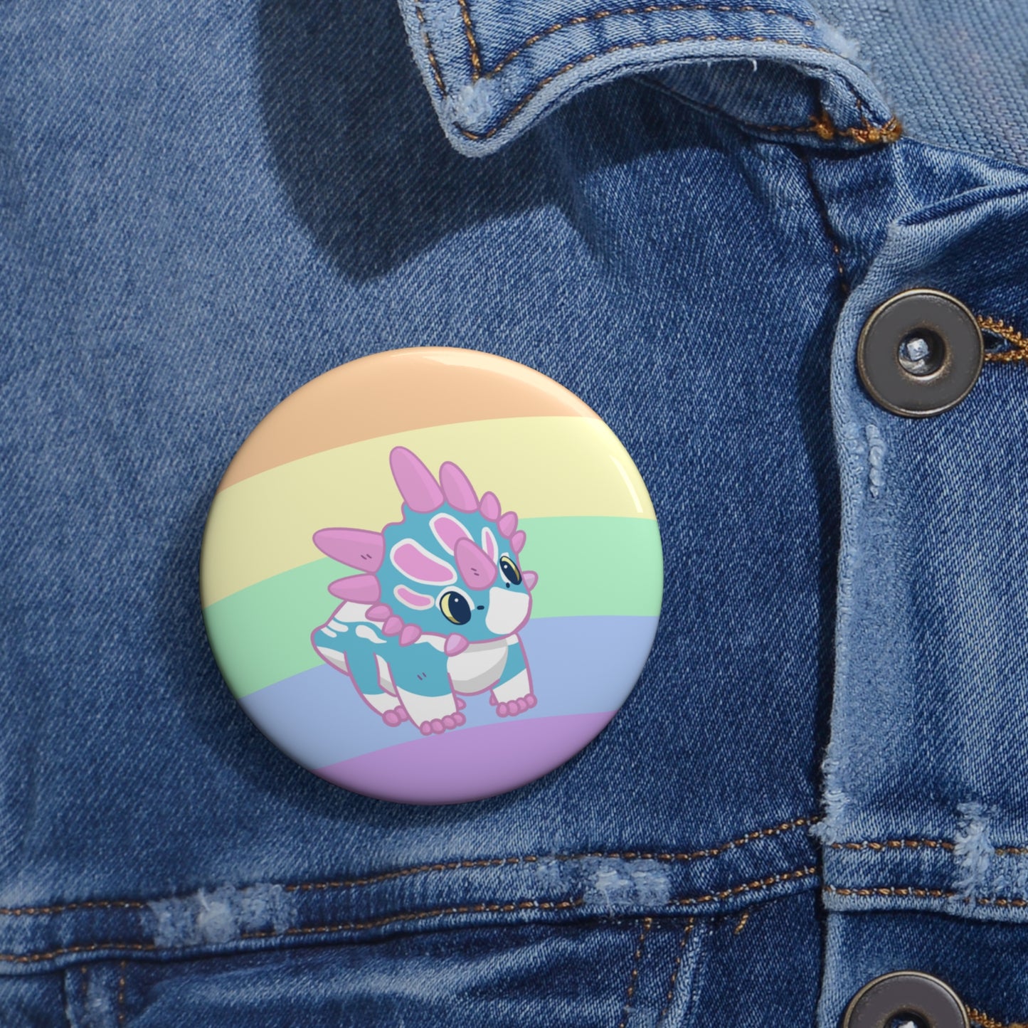 Trans Pride Styracosaurus - Pin Badge