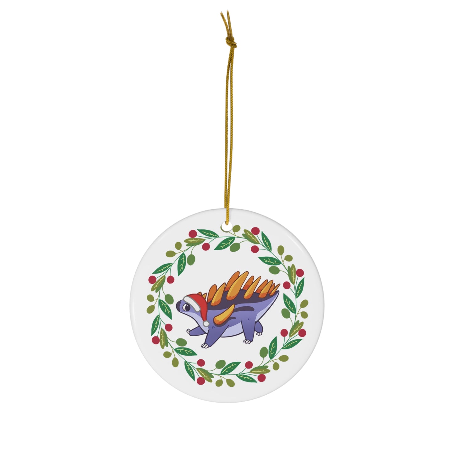 Holiday Kentrosaurus - Ceramic Ornament