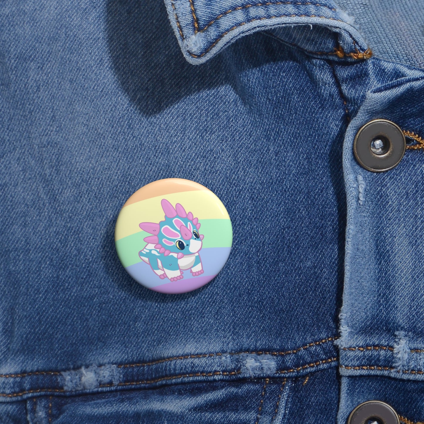 Trans Pride Styracosaurus - Pin Badge