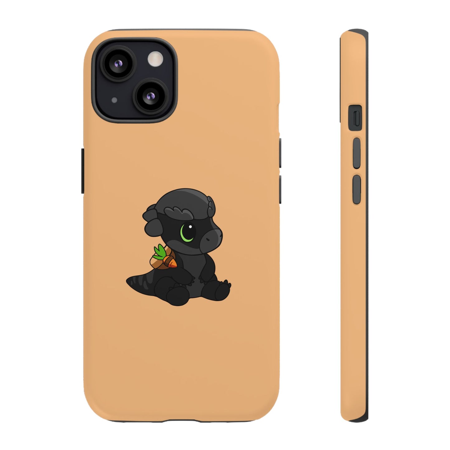 Limited Edition Bonk the Melanistic Pachycephalosaurus Plushie Art - Phone Case