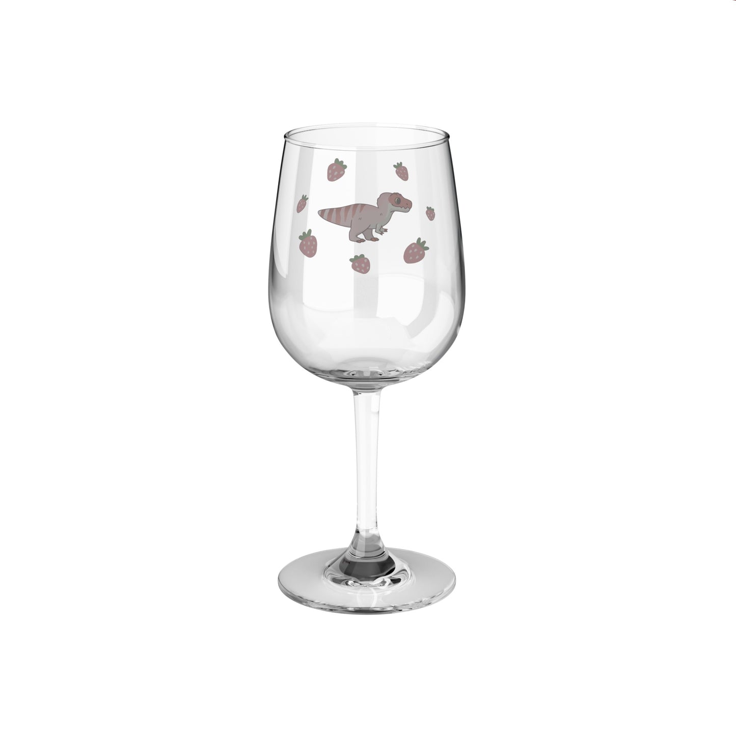 Strawberry Dinos - Wine Glass