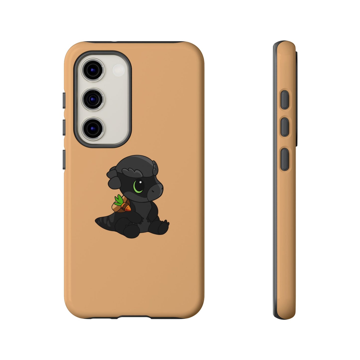 Limited Edition Bonk the Melanistic Pachycephalosaurus Plushie Art - Phone Case