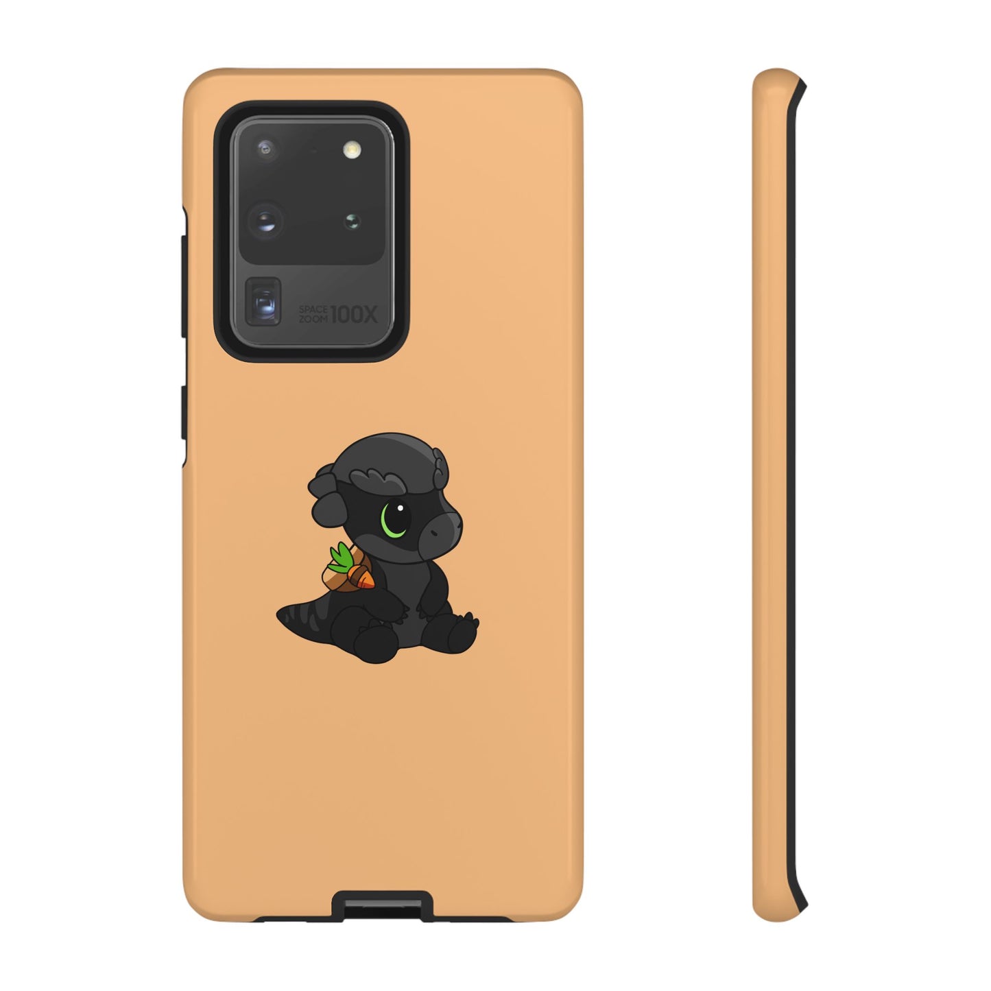 Limited Edition Bonk the Melanistic Pachycephalosaurus Plushie Art - Phone Case
