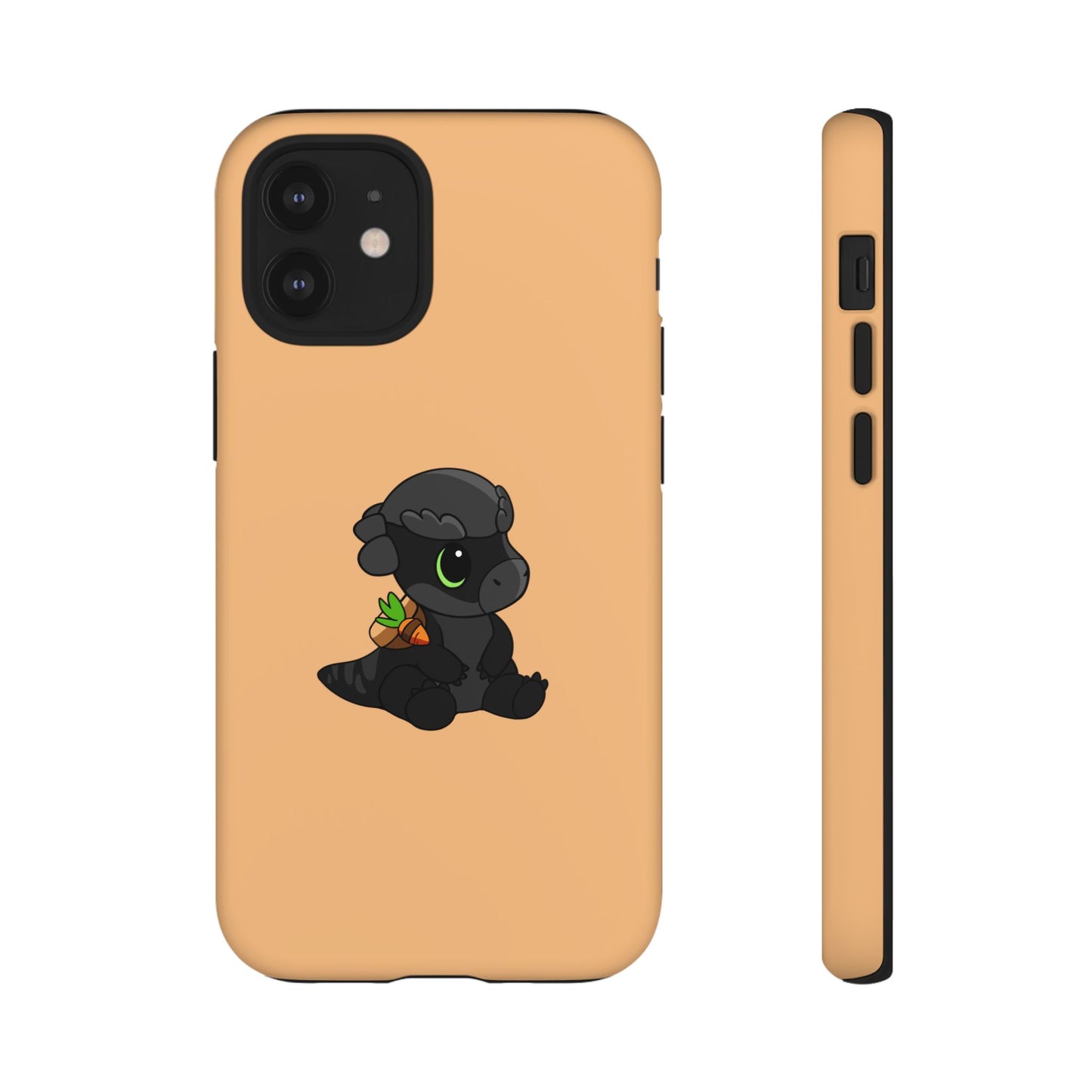 Limited Edition Bonk the Melanistic Pachycephalosaurus Plushie Art - Phone Case