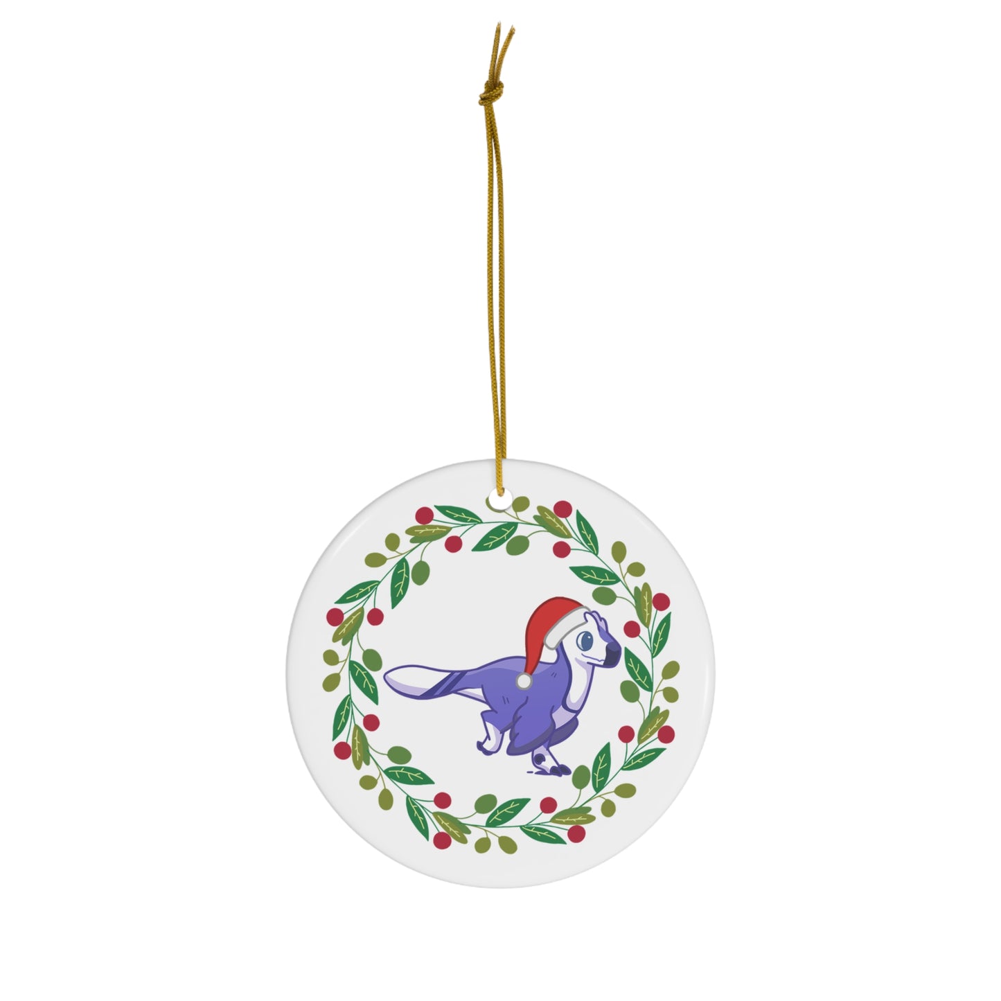 Holiday Utahraptor - Ceramic Ornament