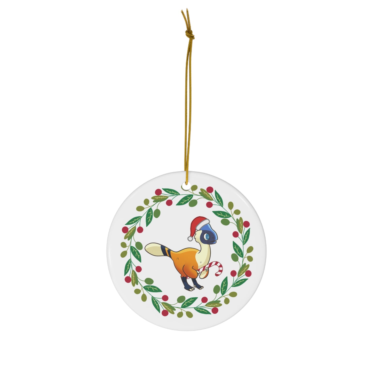 Holiday Oviraptor - Ceramic Ornament