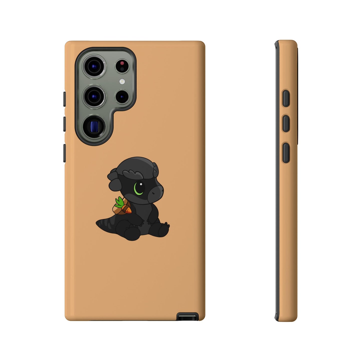 Limited Edition Bonk the Melanistic Pachycephalosaurus Plushie Art - Phone Case