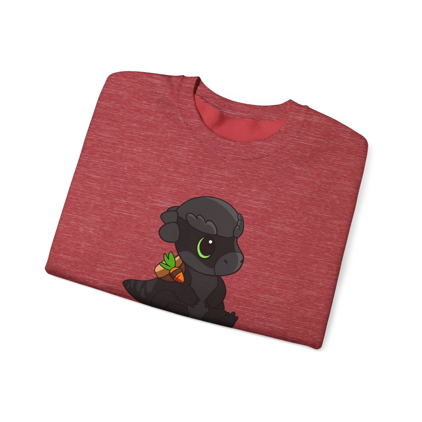 Limited Edition Bonk the Melanistic Pachycephalosaurus Plushie Art - Unisex Heavy Blend™ Crewneck Sweatshirt