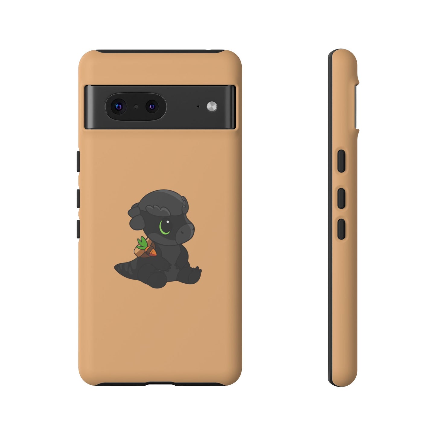 Limited Edition Bonk the Melanistic Pachycephalosaurus Plushie Art - Phone Case