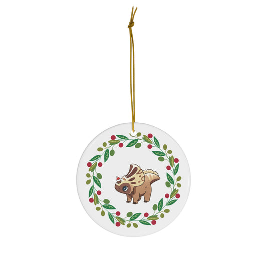 Holiday Protoceratops - Ceramic Ornament