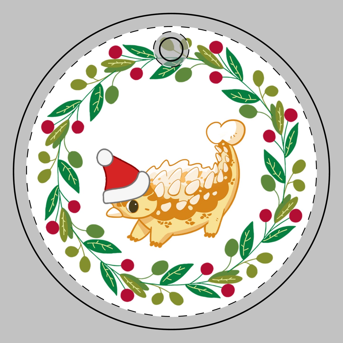 Holiday Ankylosaurus - Ceramic Ornament (UK Edition)