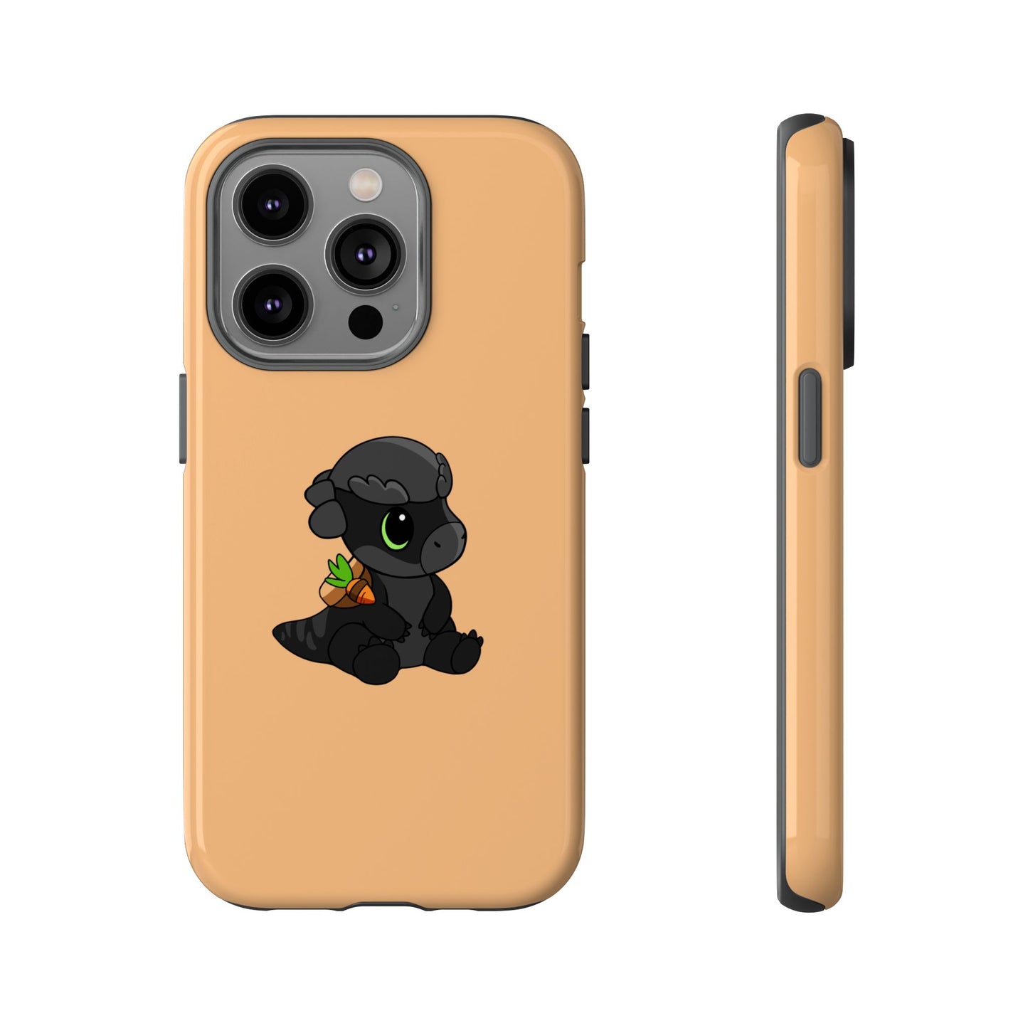 Limited Edition Bonk the Melanistic Pachycephalosaurus Plushie Art - Phone Case