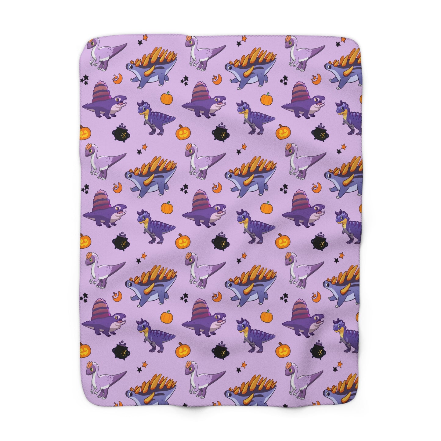 Halloween Dinos - Purple Sherpa Fleece Blanket