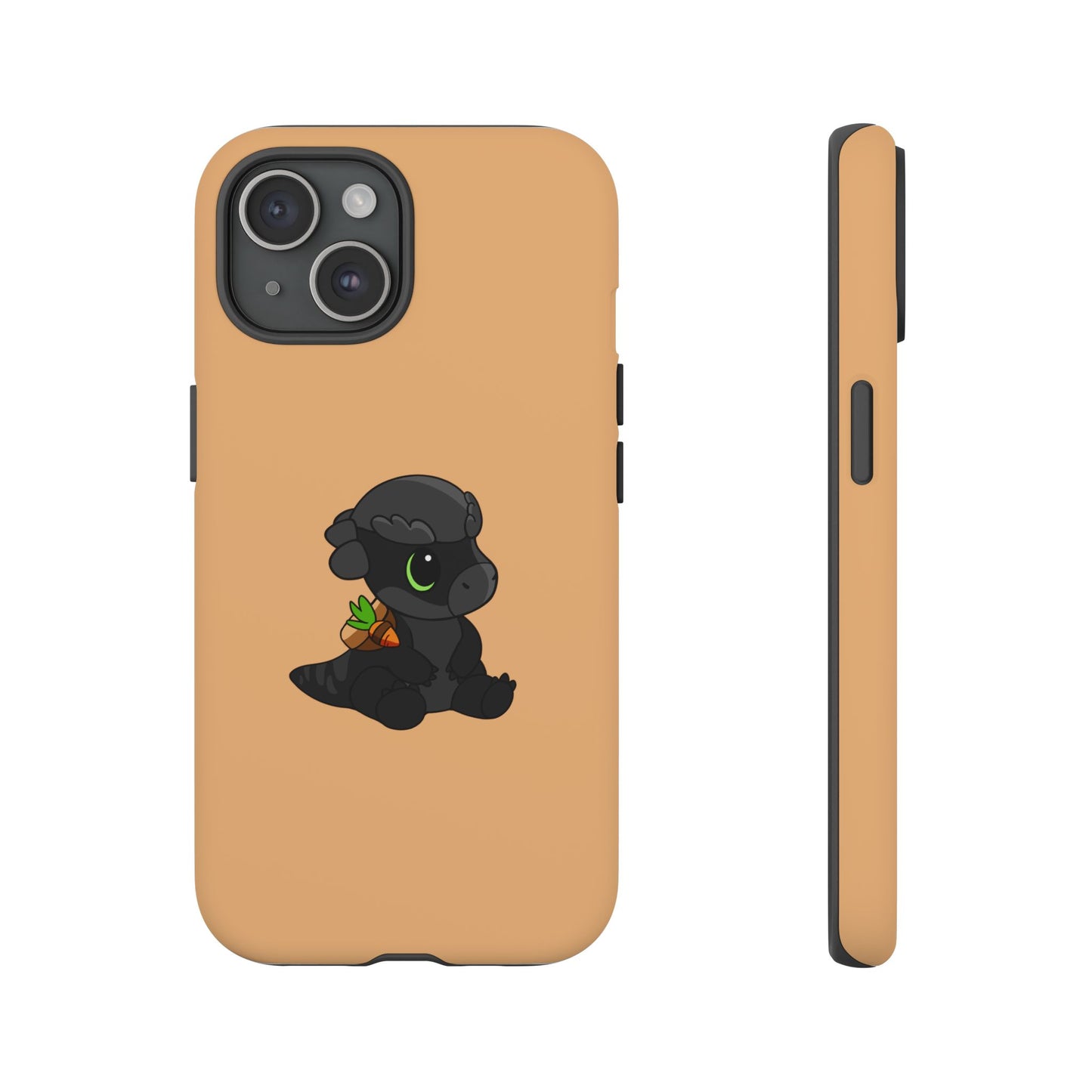 Limited Edition Bonk the Melanistic Pachycephalosaurus Plushie Art - Phone Case
