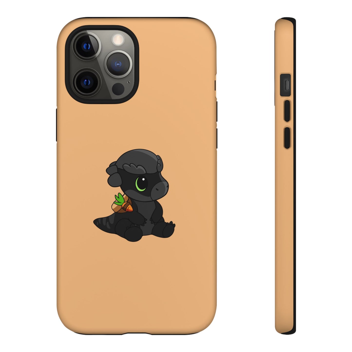 Limited Edition Bonk the Melanistic Pachycephalosaurus Plushie Art - Phone Case