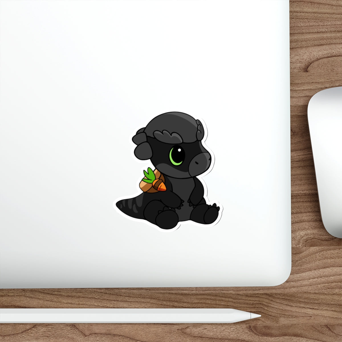 Limited Edition Bonk the Melanistic Pachycephalosaurus Plushie Art - Die-Cut Sticker