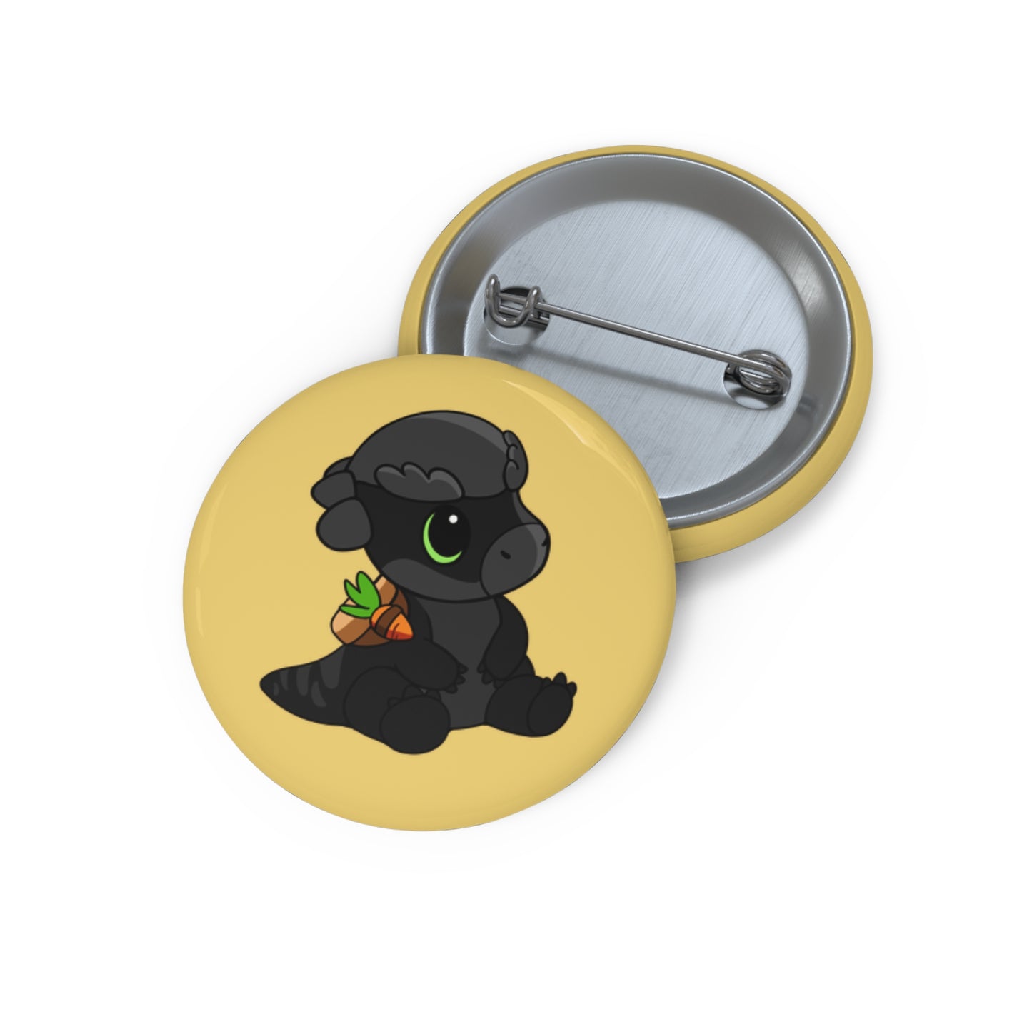 Limited Edition Bonk the Melanistic Pachycephalosaurus Plushie Art - Pin Badge