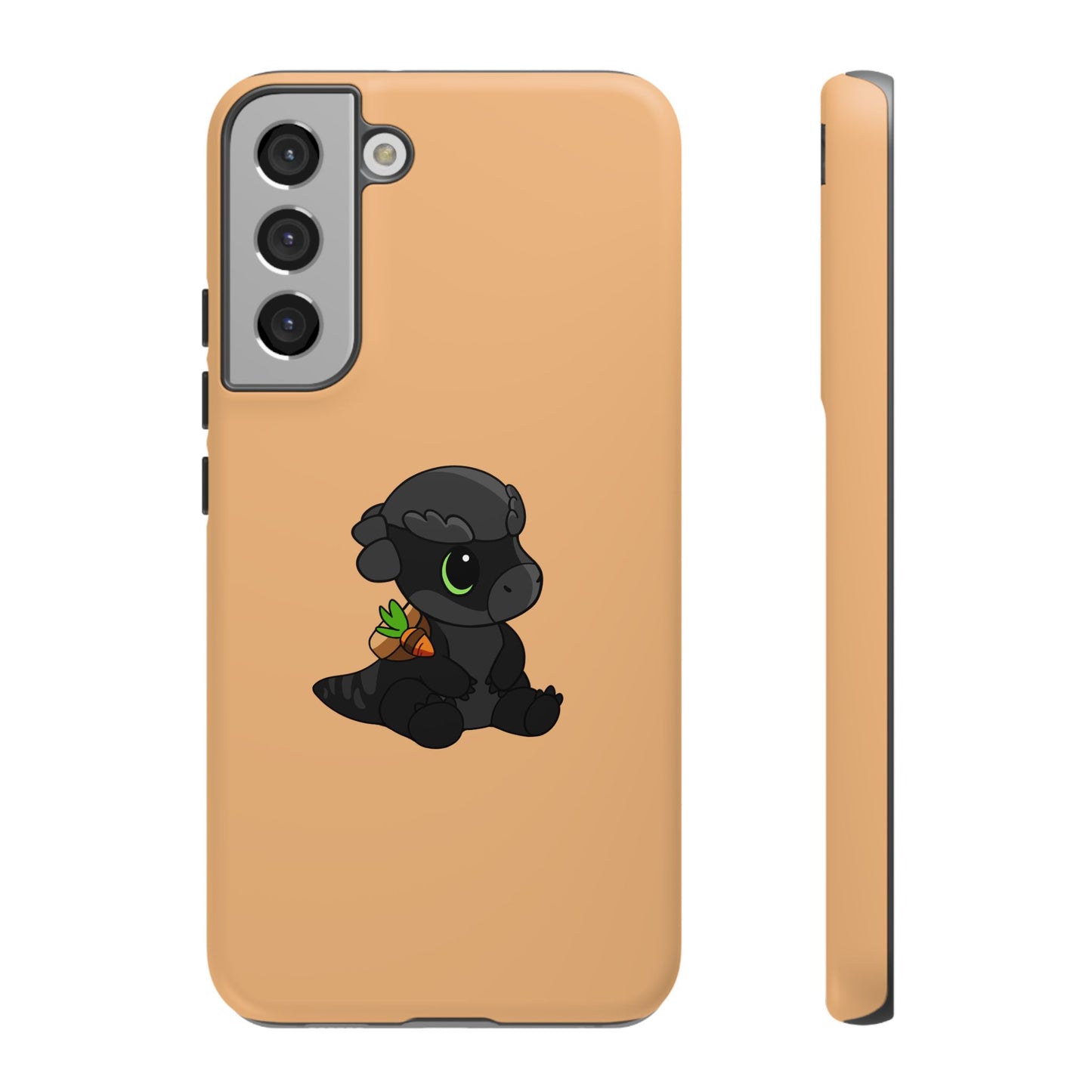 Limited Edition Bonk the Melanistic Pachycephalosaurus Plushie Art - Phone Case