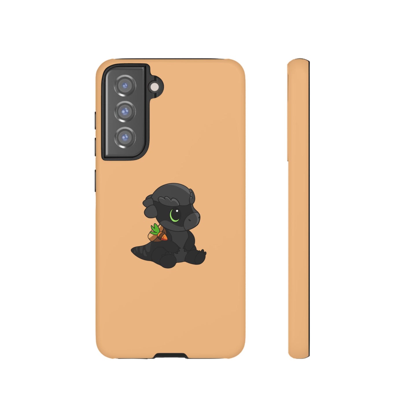 Limited Edition Bonk the Melanistic Pachycephalosaurus Plushie Art - Phone Case