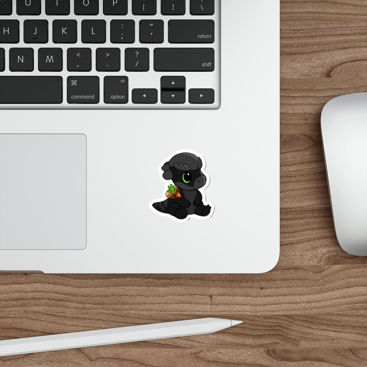 Limited Edition Bonk the Melanistic Pachycephalosaurus Plushie Art - Die-Cut Sticker