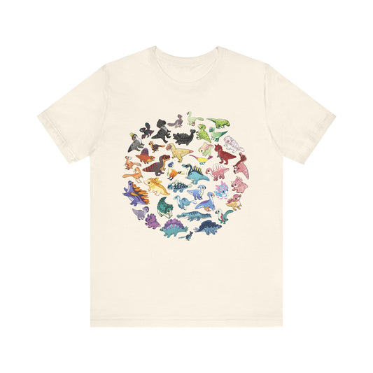 Updated Rainbow of Dinos - Unisex Jersey Short Sleeve T-Shirt