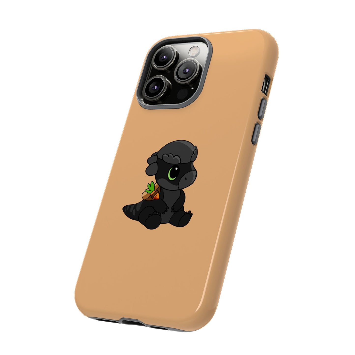 Limited Edition Bonk the Melanistic Pachycephalosaurus Plushie Art - Phone Case