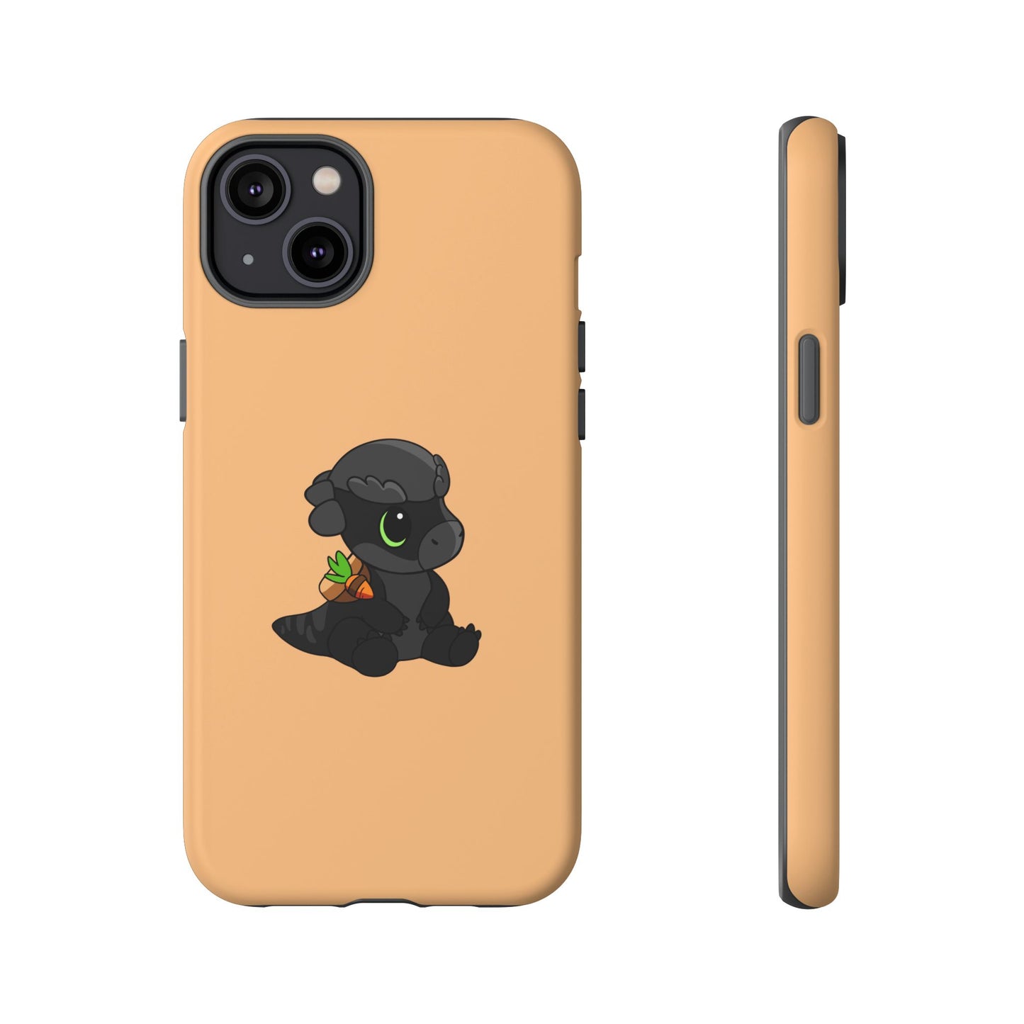 Limited Edition Bonk the Melanistic Pachycephalosaurus Plushie Art - Phone Case
