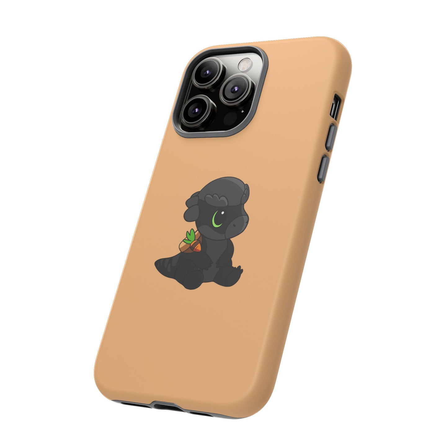 Limited Edition Bonk the Melanistic Pachycephalosaurus Plushie Art - Phone Case