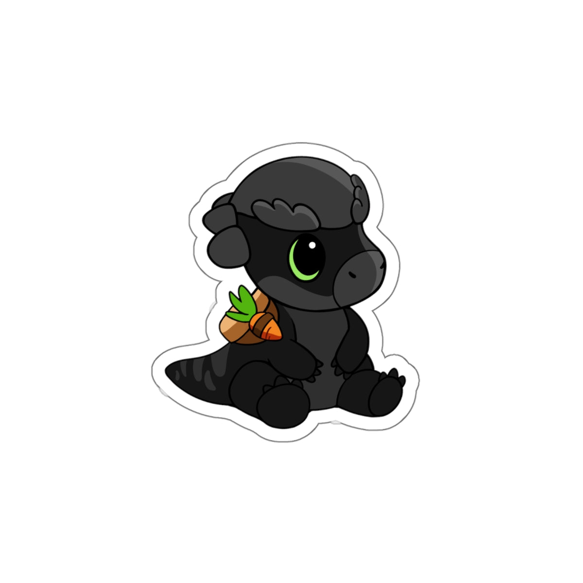 Limited Edition Bonk the Melanistic Pachycephalosaurus Plushie Art - Die-Cut Sticker