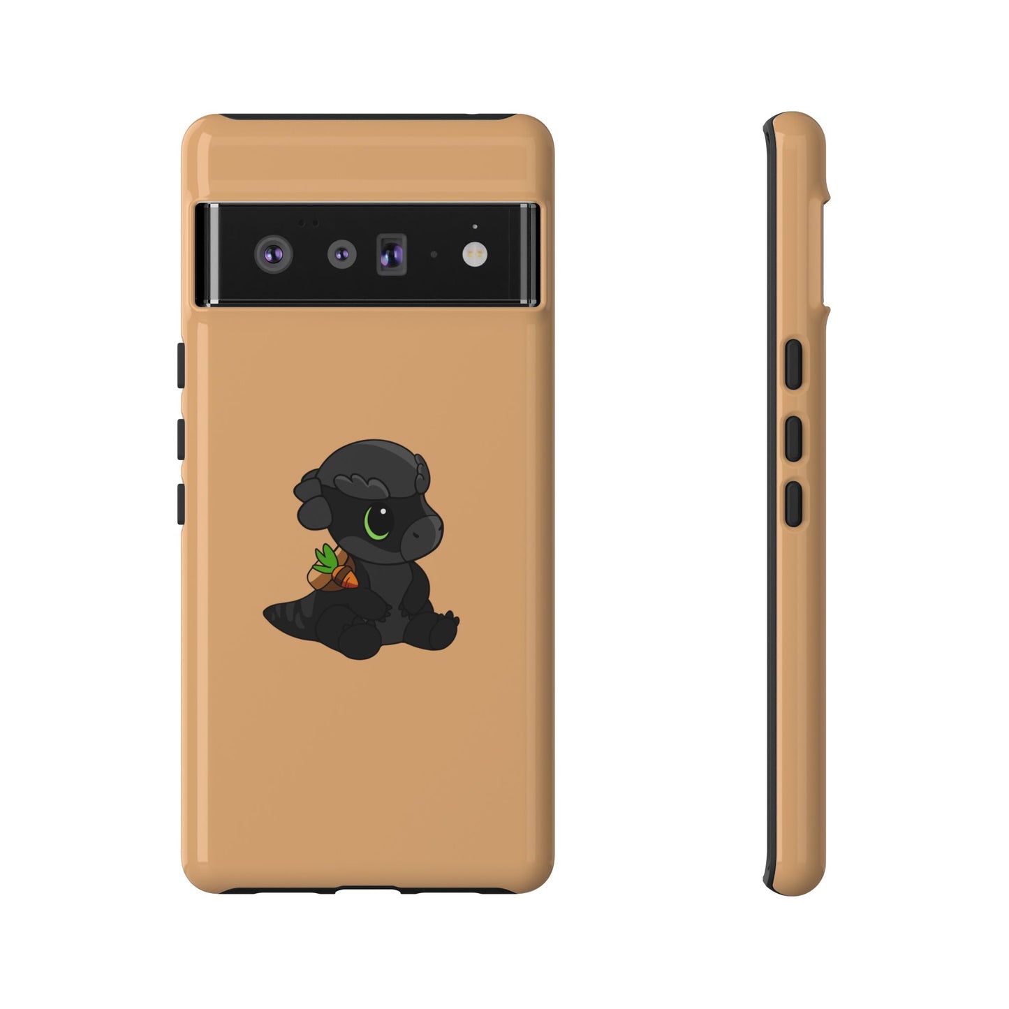 Limited Edition Bonk the Melanistic Pachycephalosaurus Plushie Art - Phone Case