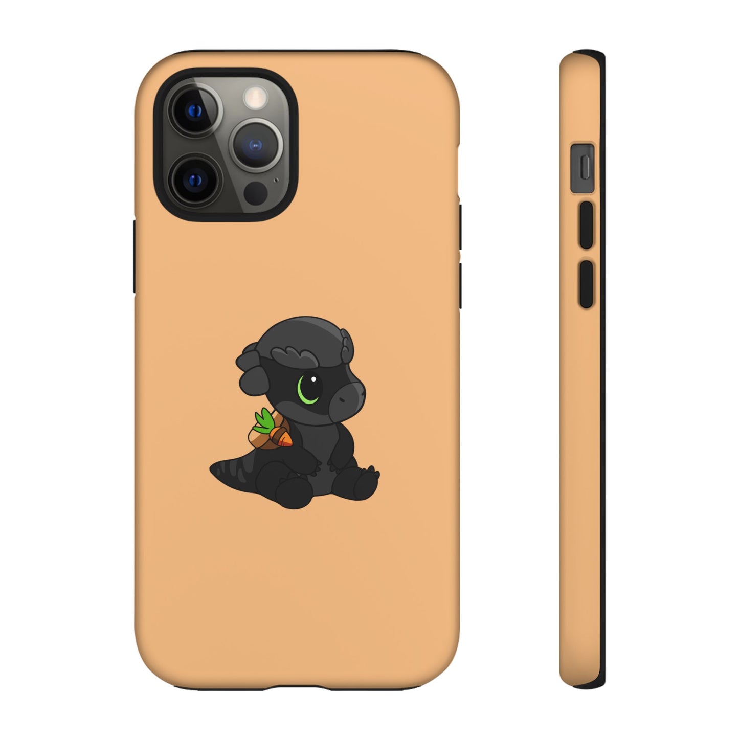 Limited Edition Bonk the Melanistic Pachycephalosaurus Plushie Art - Phone Case