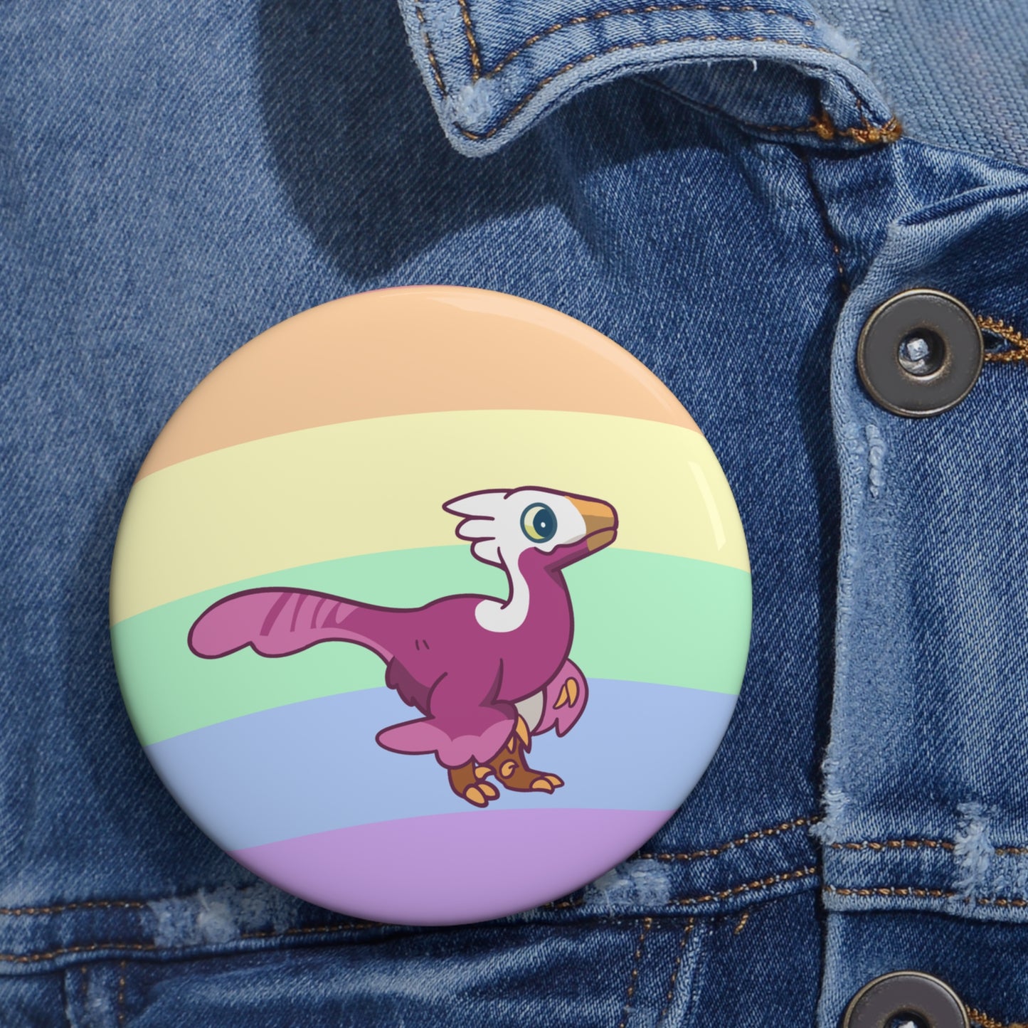 Lesbian Pride Troodon - Pin Badge