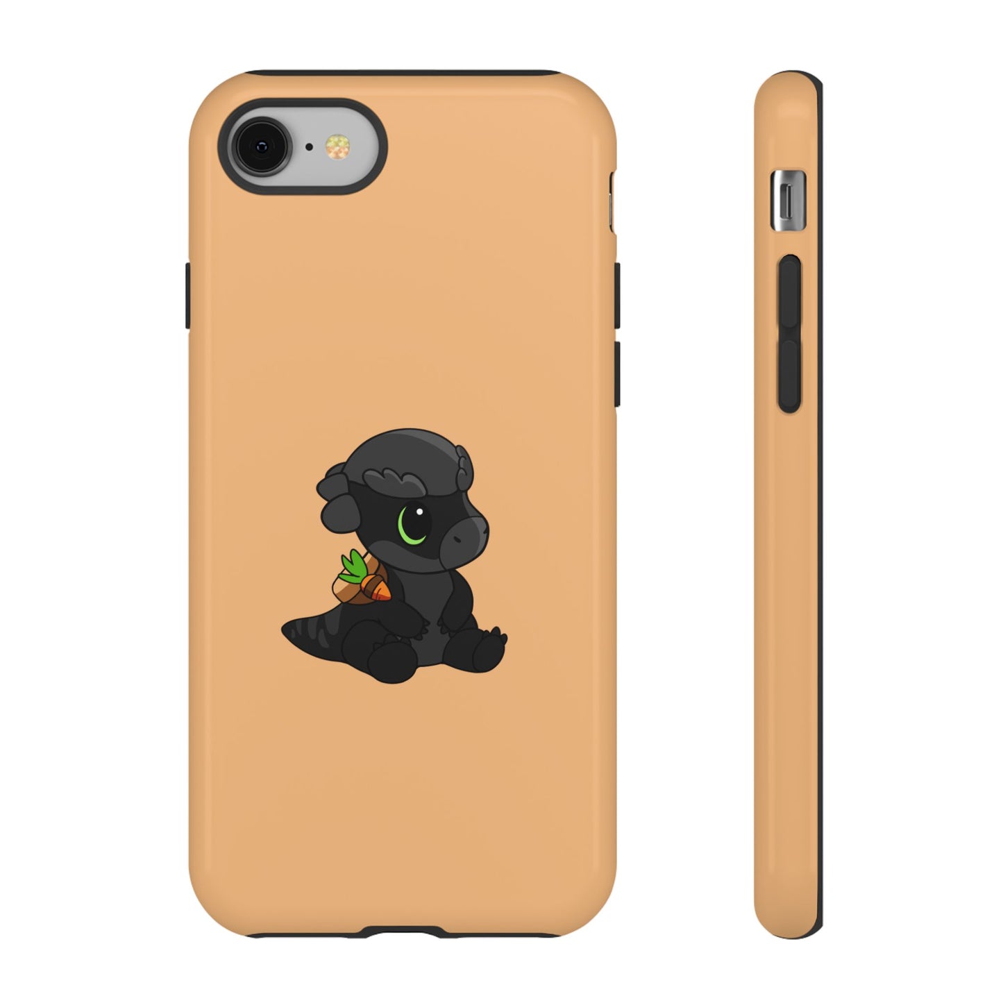 Limited Edition Bonk the Melanistic Pachycephalosaurus Plushie Art - Phone Case