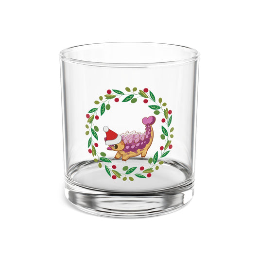 Holiday Retro Collectible Glass - Lesbian Pride Ankylosaurus