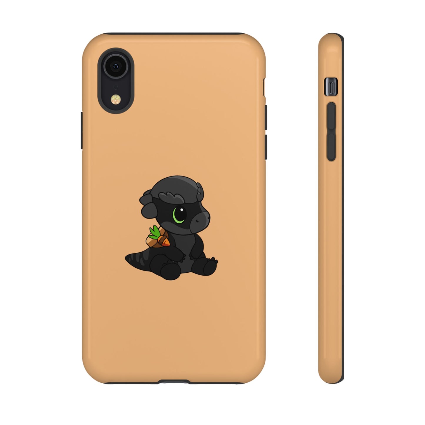 Limited Edition Bonk the Melanistic Pachycephalosaurus Plushie Art - Phone Case