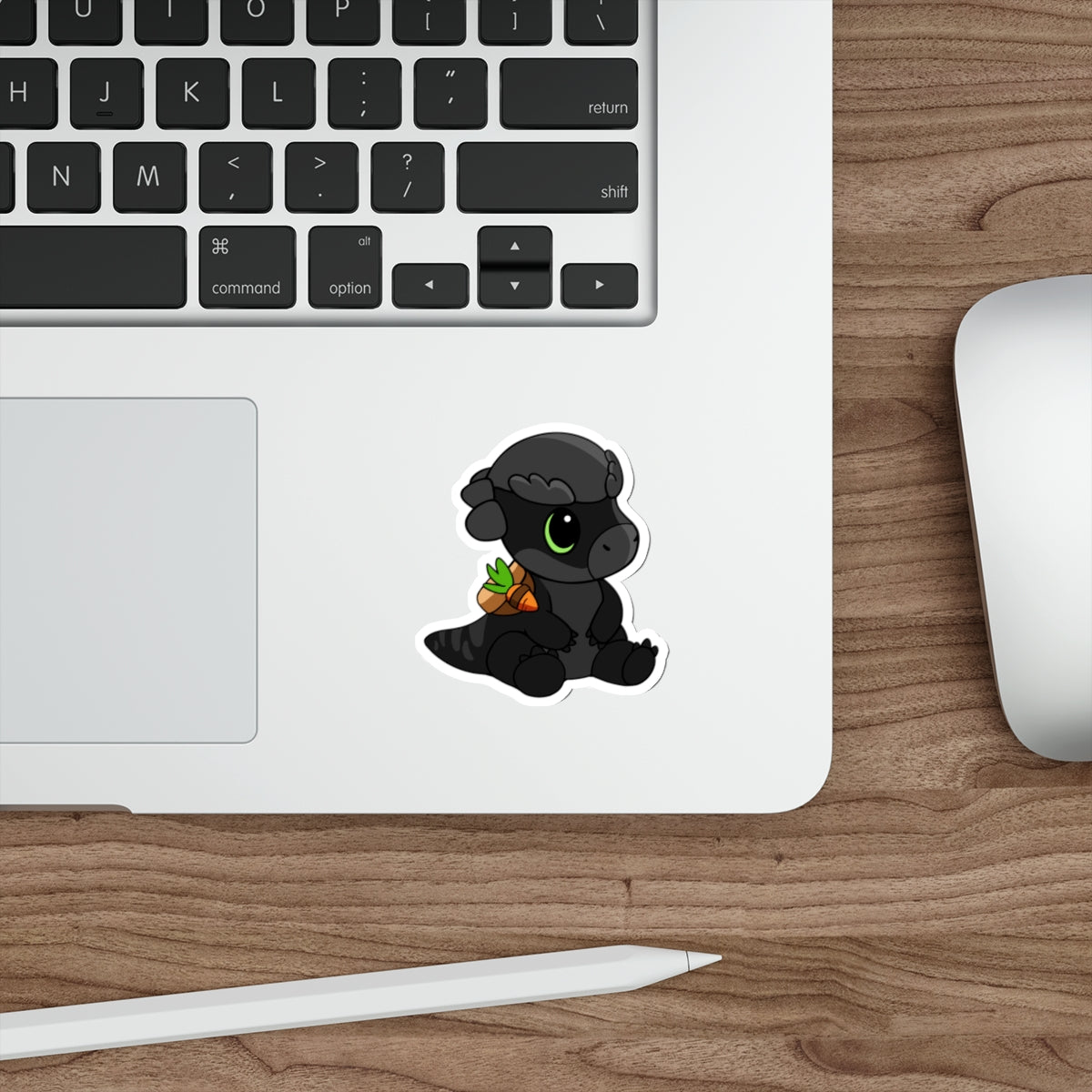 Limited Edition Bonk the Melanistic Pachycephalosaurus Plushie Art - Die-Cut Sticker