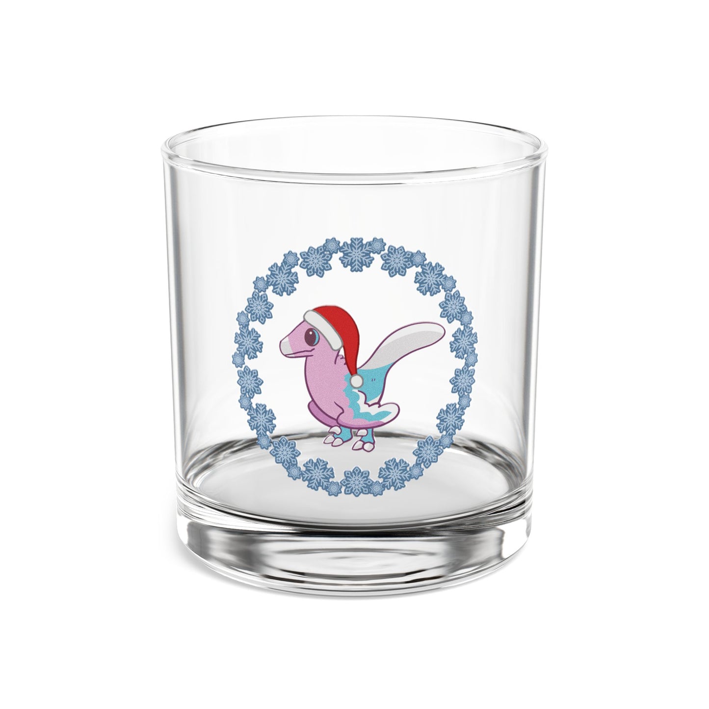 Holiday Retro Collectible Glass - Trans Pride Velociraptor Winter Wreath Edition