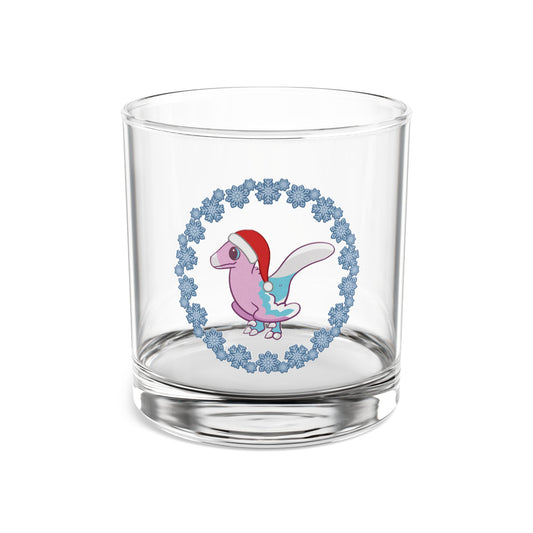 Holiday Retro Collectible Glass - Trans Pride Velociraptor Winter Wreath Edition