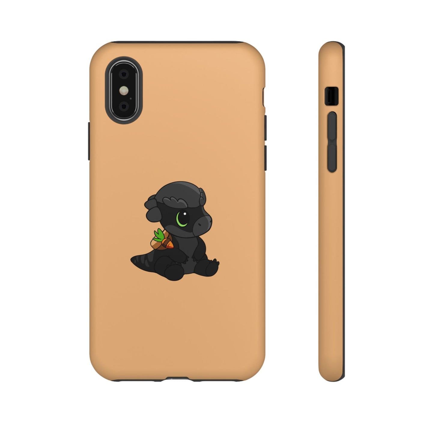 Limited Edition Bonk the Melanistic Pachycephalosaurus Plushie Art - Phone Case